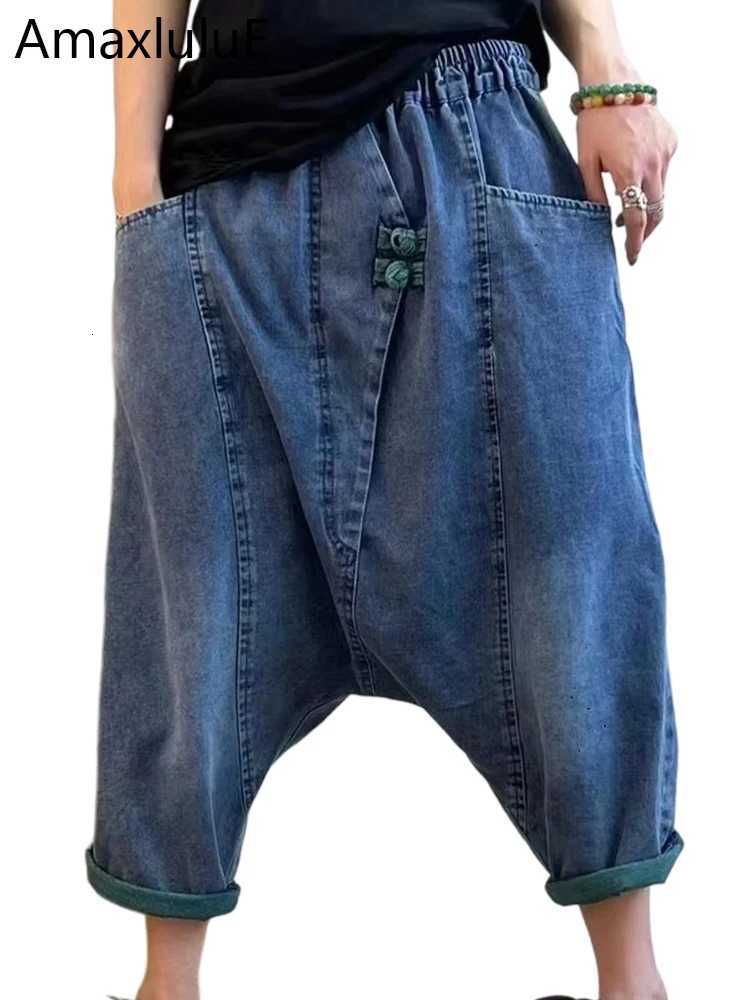 2025 Summer Ladies Chinese Loose Cross Pants Womens Luxury Casual Harajuku Jeans Ladies Classic Vintage Denim Trousers Z250910