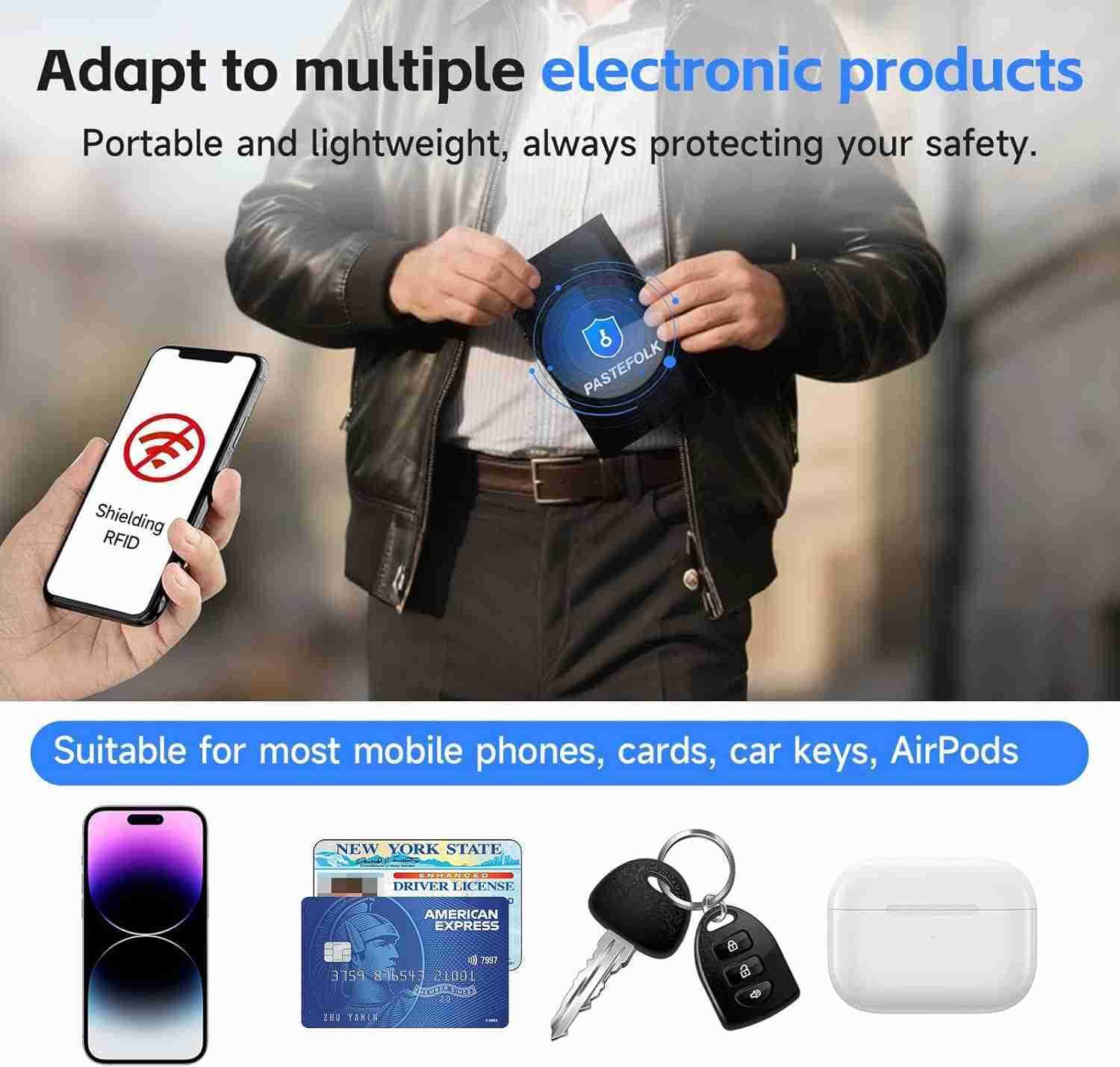 2 Pack Faraday Bags for Phones Car Keys Magnetic Closure Waterproof Phone Signal Blocking Pouch Faraday Cages for AntiTheft AntiTracking AntiHackingBl