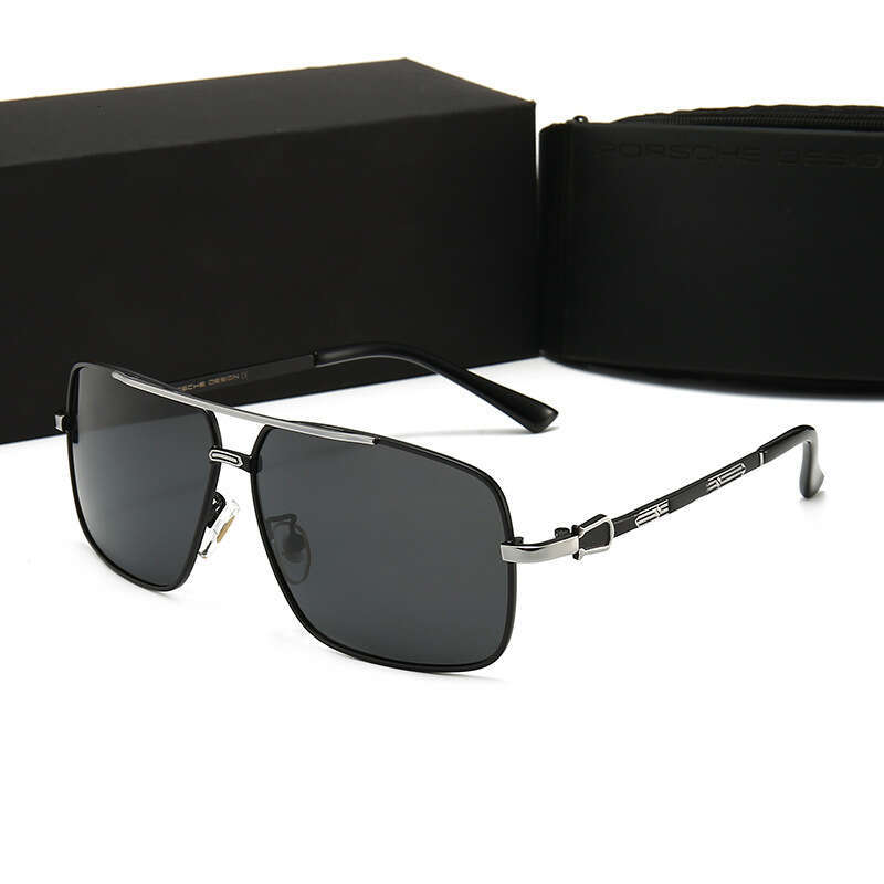 New Men's Polarized with Blue Coating, Fashionable Large Frame Sunglasses for Driving and Travel 8863