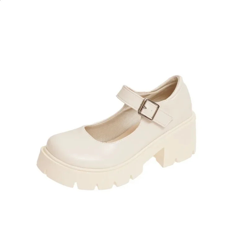 Patent Leather High Heels Mary Jane Shoe Japanese Style Ankle Platform Pumps Woman Buckle Jk Uniform Lolita Shoes 250910