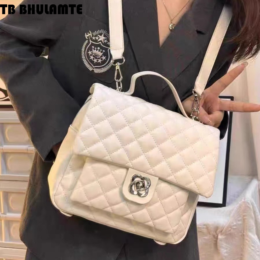 Free Shipping Designer Bag Niche Academy Style Camellia Backpack Luxury Bag For Women 2025 New Spring Fashion Versatile Quilted Backpack