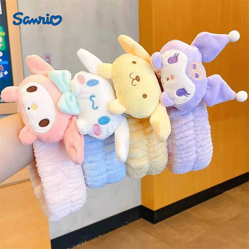 Sanrio Kuromi Melody Cute Face Wash Makeup Hairband Kawaii Cinnamoroll Sweet Non Slip Elastic Hair Accessories L250910
