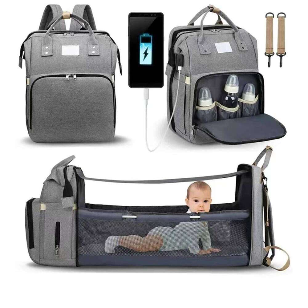 Folding lightweight portable folding crib bed large-capacity baby backpack female mommy outting mummy bag