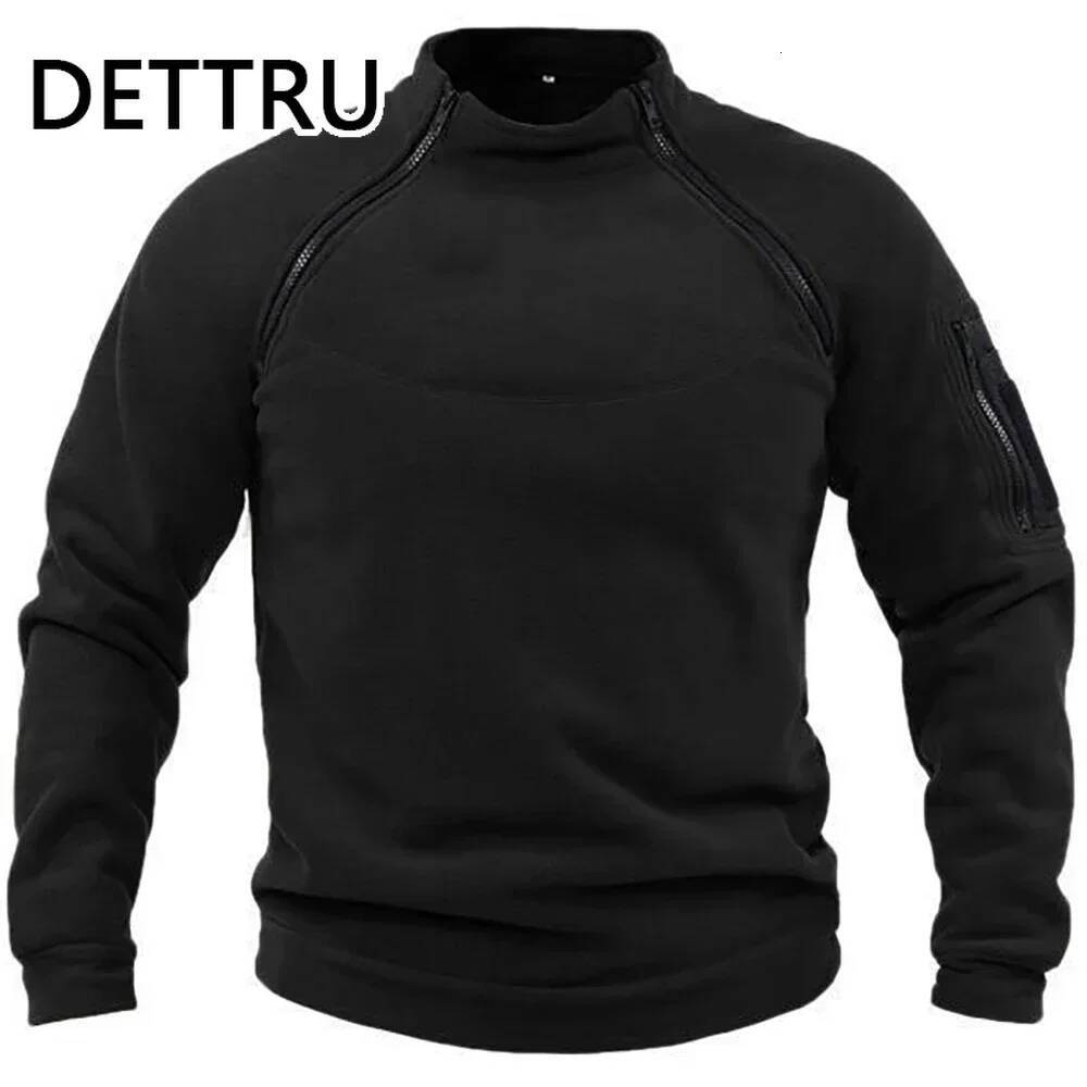 Outdoor Men's TacticalFleece Jacket Clothes Warm Zippers Pullover Men Windproof Coat Thermal Hiking Sweatshirt dongdumaoyi