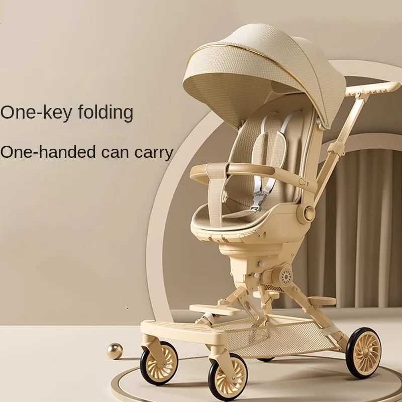 Can Sit and Lie Down Ultralightweight High Landscape Threespeed Adjustable Twoway Onetouch Folding Baby Walking Stroller W250910