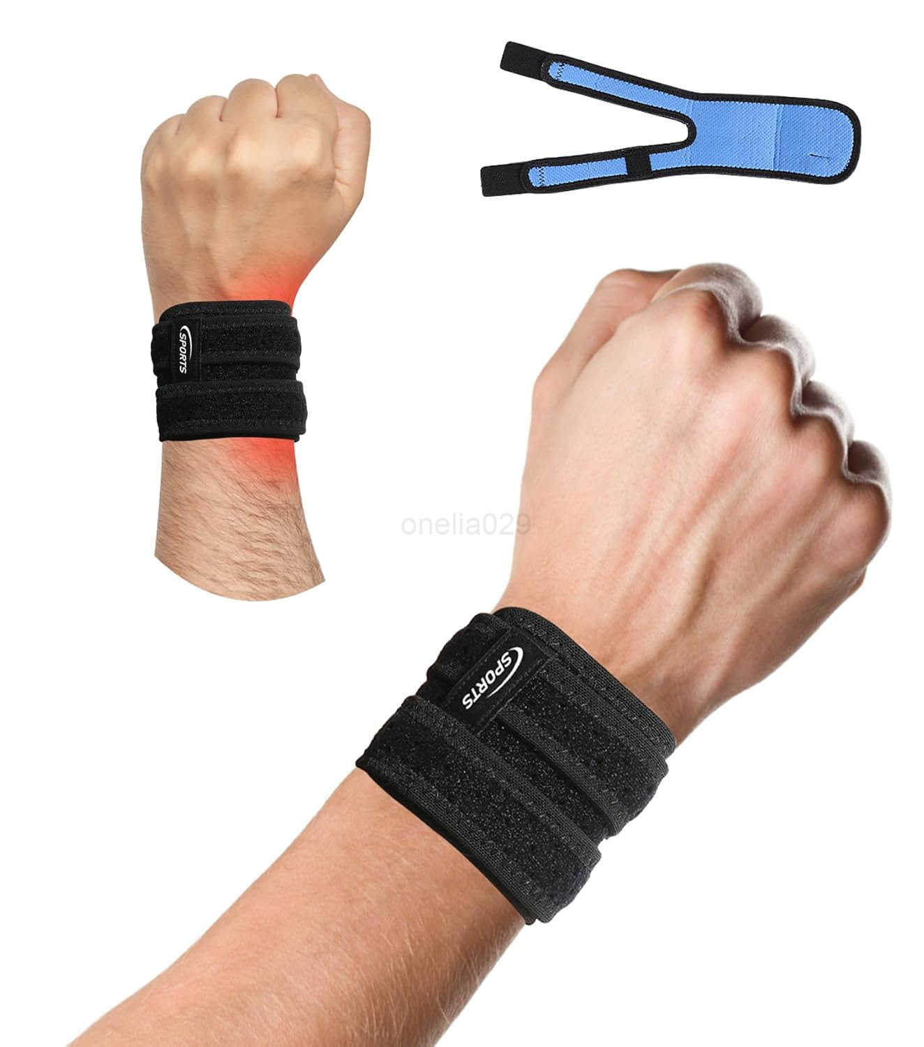 2pcs TFCC Wrist Brace Adjustable Wrist Support for Tendonitis Pain Relief Wrist Straps for Weightlifting Sport Fitness Workout W250910