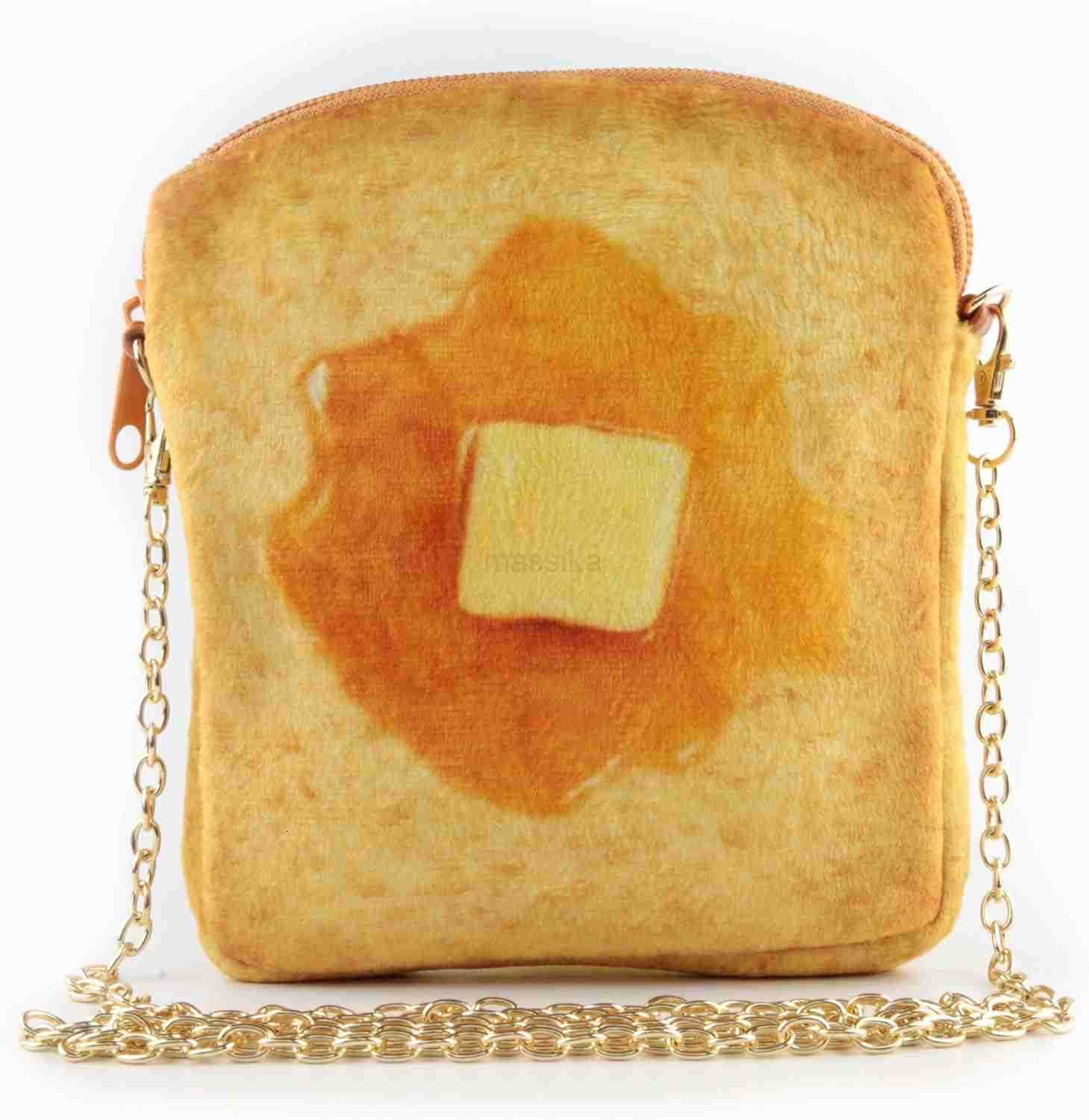 butter Toast Shoulder BagCute Plush Food Crossbody Handbag for Women M250910