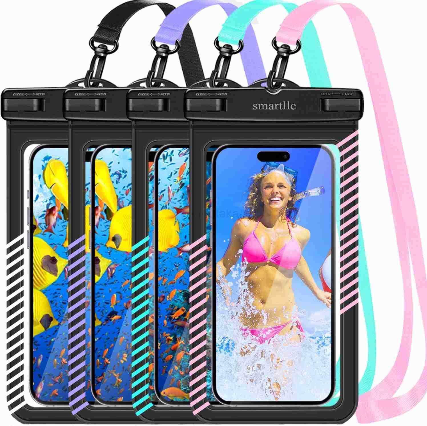 Waterproof Phone Pouches Bags Holder Cell Phone Water Protectors 4 Pack for Swimming IPX8 Waterproof Phone case Cover for iPhone 15 14 13 Pro Max 12 1