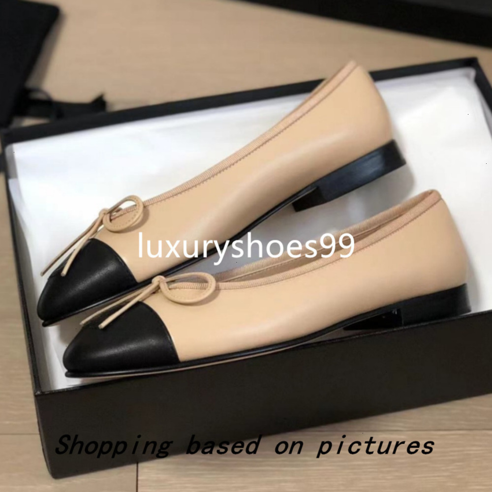 Chaussures de créateurs Paris Designer Black Ballet Flats Chaussures Femmes Quilted Great Le cuir Slip on Ballerina Luxury Round Toe Dames Dames