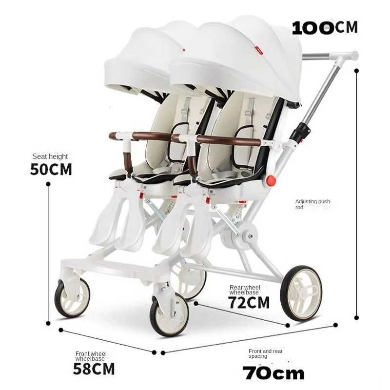 Baby Stroller Twins Slipping Baby God Infant Double Can Lie Flat and Sit Lightweight Carrying Folding Twoway Baby Pushchair W250910