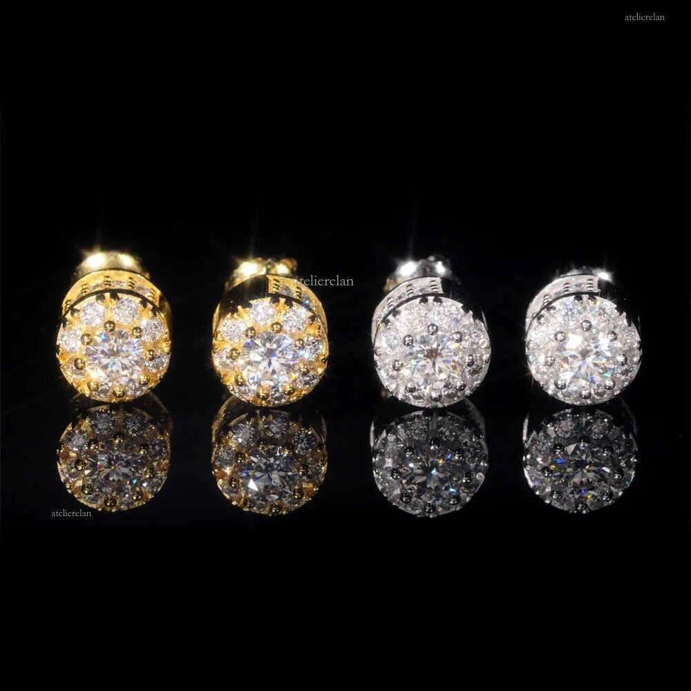 Sterling Sier Dia Custom Designer Ear Studs Ice Out Women Fine Jewelry Moissanite Stud Earring