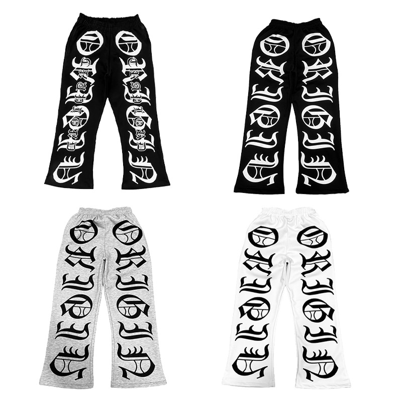 Y2K Harajuku Men pants 2000s Retro street wear solid color sweatpants Trendy Hip Hop men women Casual Joggers straight leg pants