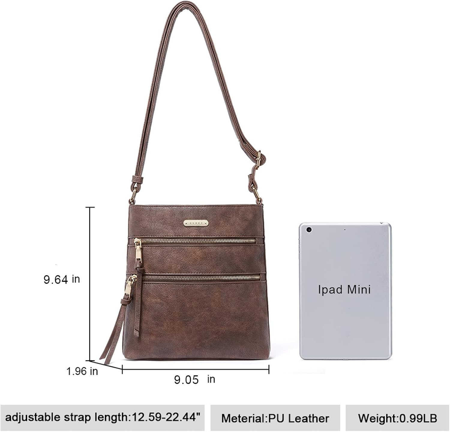 Crossbody Purses for Women Medium Size Zipper Pocket Adjustable Strap Soft Leather Womens Shoulder Handbags M250910