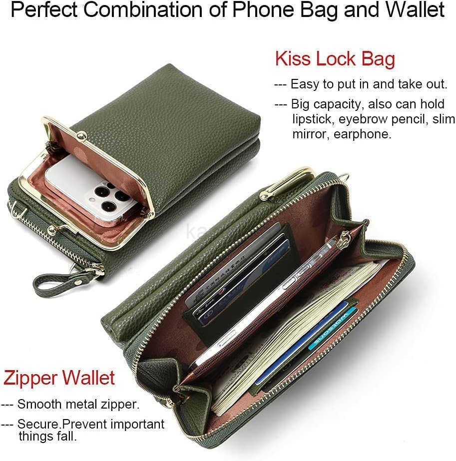Small Crossbody Phone Bag for Women Cell Phone Purse Wallet Kiss Lock Cute Shoulder Bag with CARD Slots Z250910