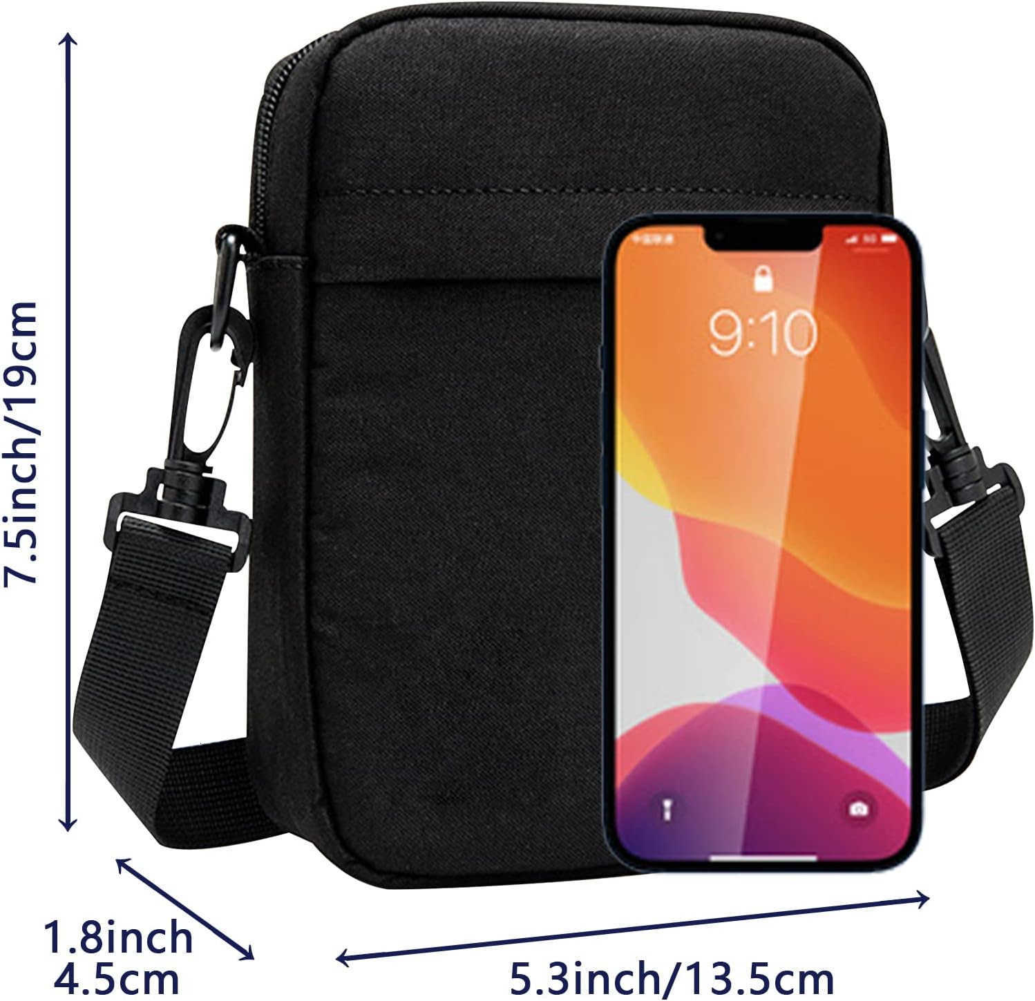 Small Crossbody Bag for Men Mini Messenger Bag Side Shoulder Bag for Phone Passport Casual Satchel Bag Phone Purse Mini Sling Bag Fanny Pack Water Res