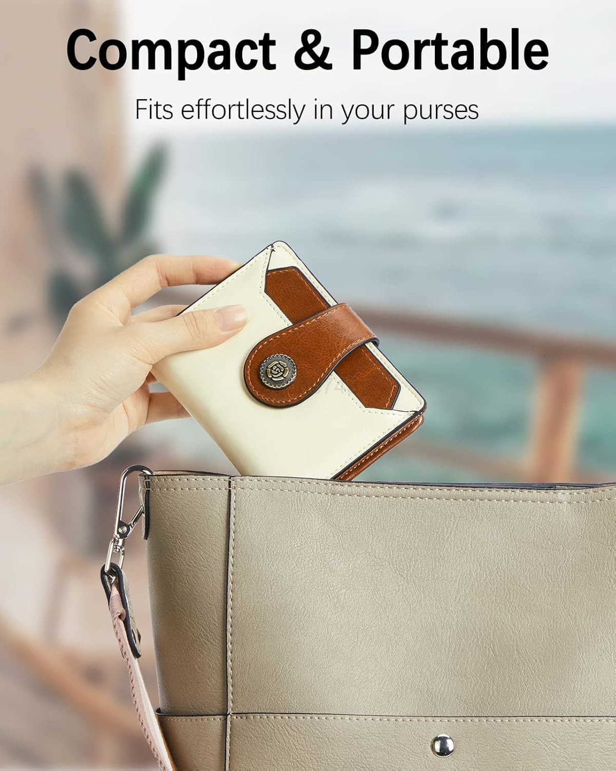Leather Wallets for Women RFID Blocking Zipper Pocket Small Bifold Wallet Card CaseZ250910
