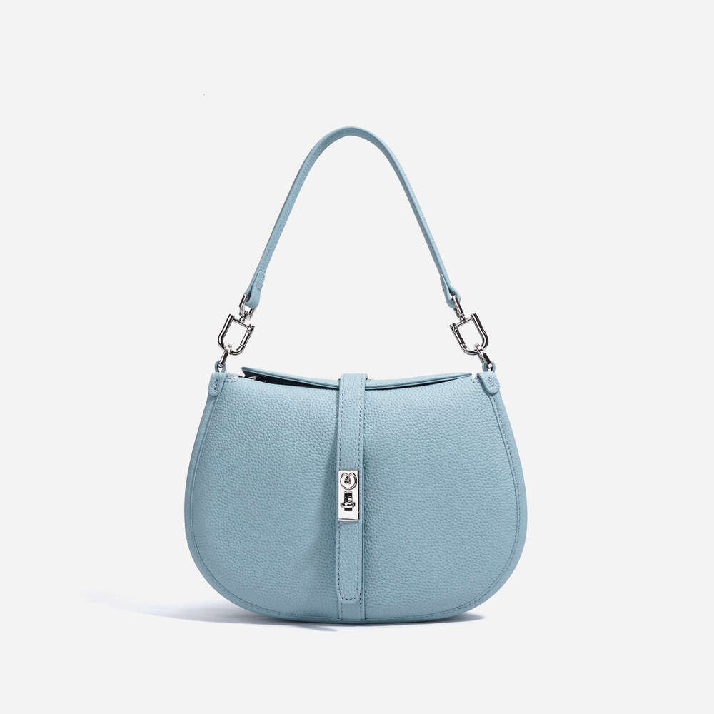 Designer Shoulder Bag Simple Summer Flap Cover Blue Pink Color Real Cow Leather Women Messenger Daily Casual Hand Bag 2025 New