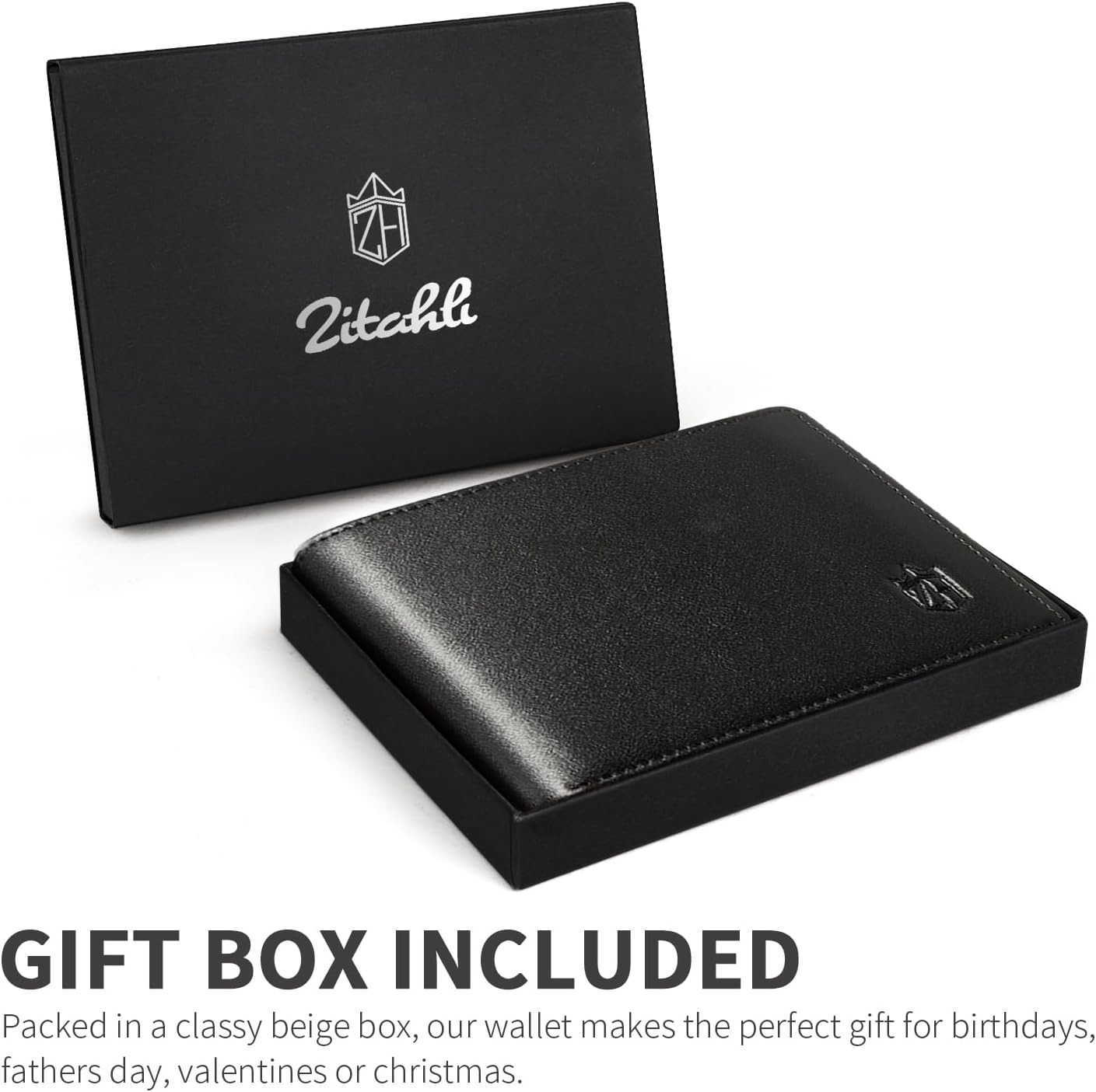 Wallet for Men 12 Card Holder Slim Rfid Leather 2 ID Window Wallets With Gift Box Mens AccessoriesZ250910