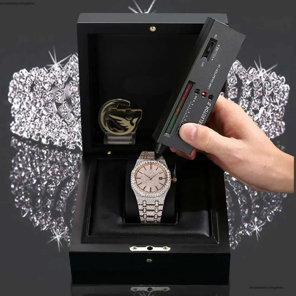 Designer Style with Moissanite Accents, Iced Out Hip Hop Watch for Men, Free Delivery