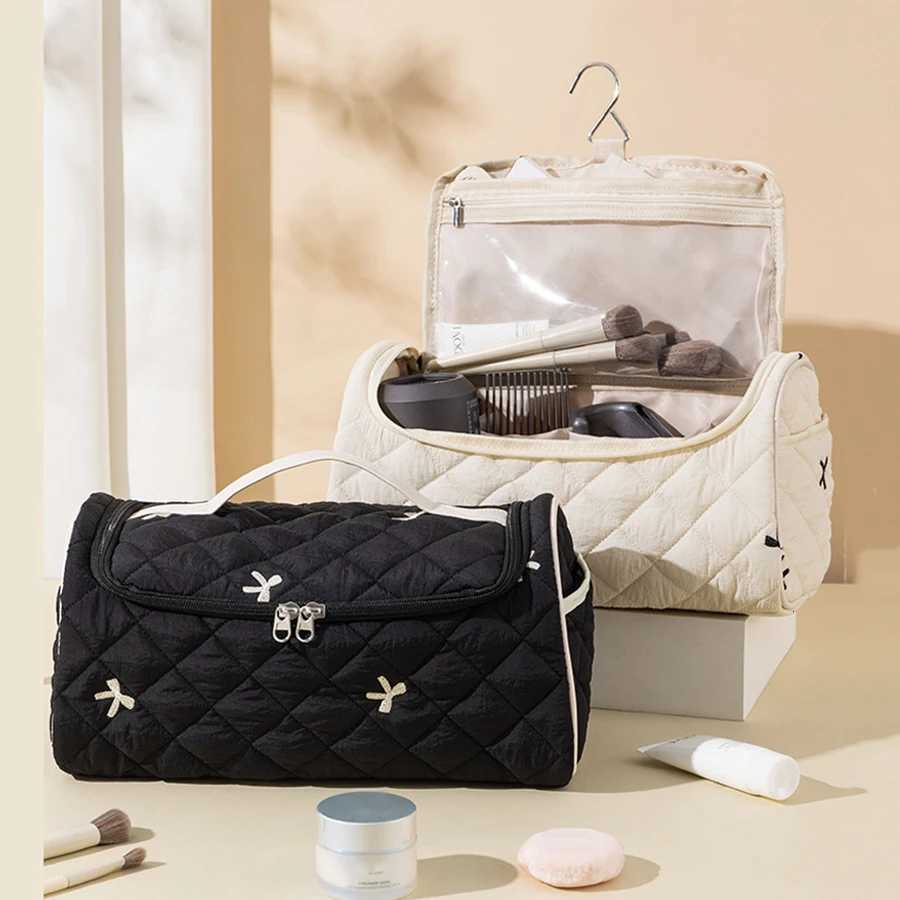 Portable Travel Hair Dryer Storage Bag Large Capacity Cosmetic Bag Handheld Cotton Fabric Organizer for Toiletries And AccessoriXJ250910