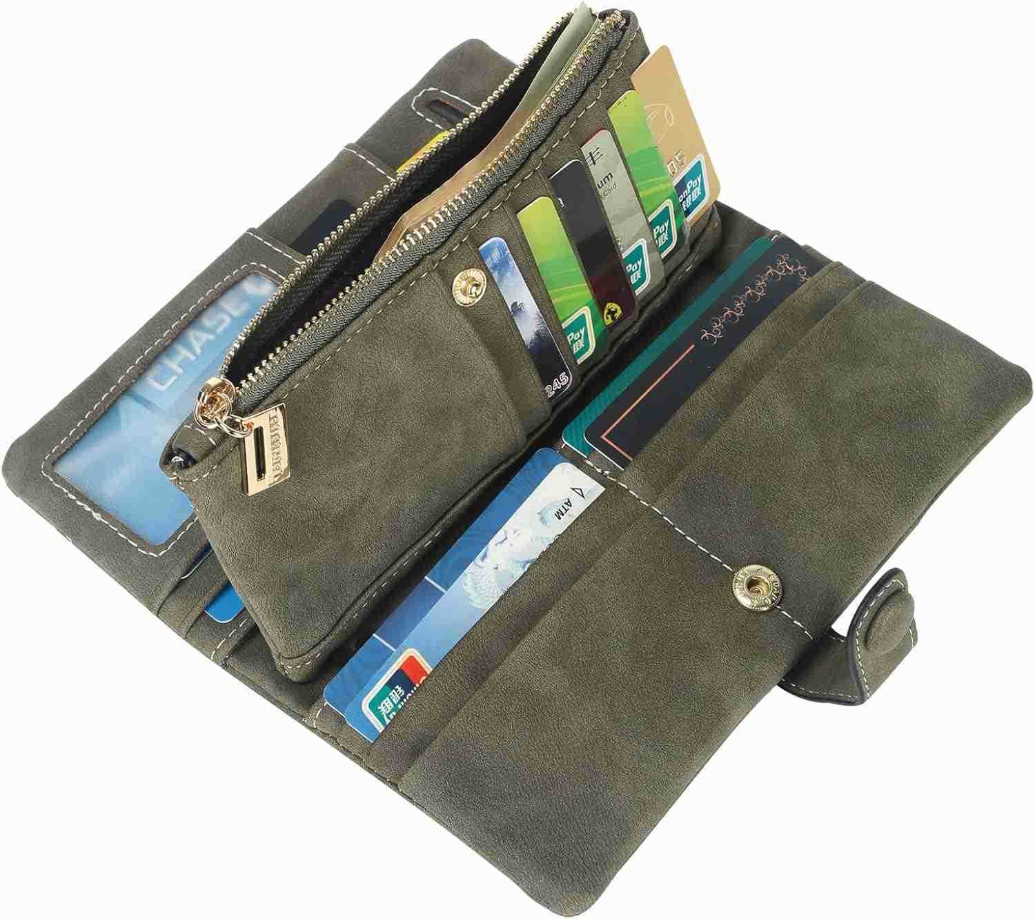 Women Vegan Leather Wallet Bifold Clutch Large Capacity Card Organizer Buckle Long Purse for Girls Candy ColorZ250910