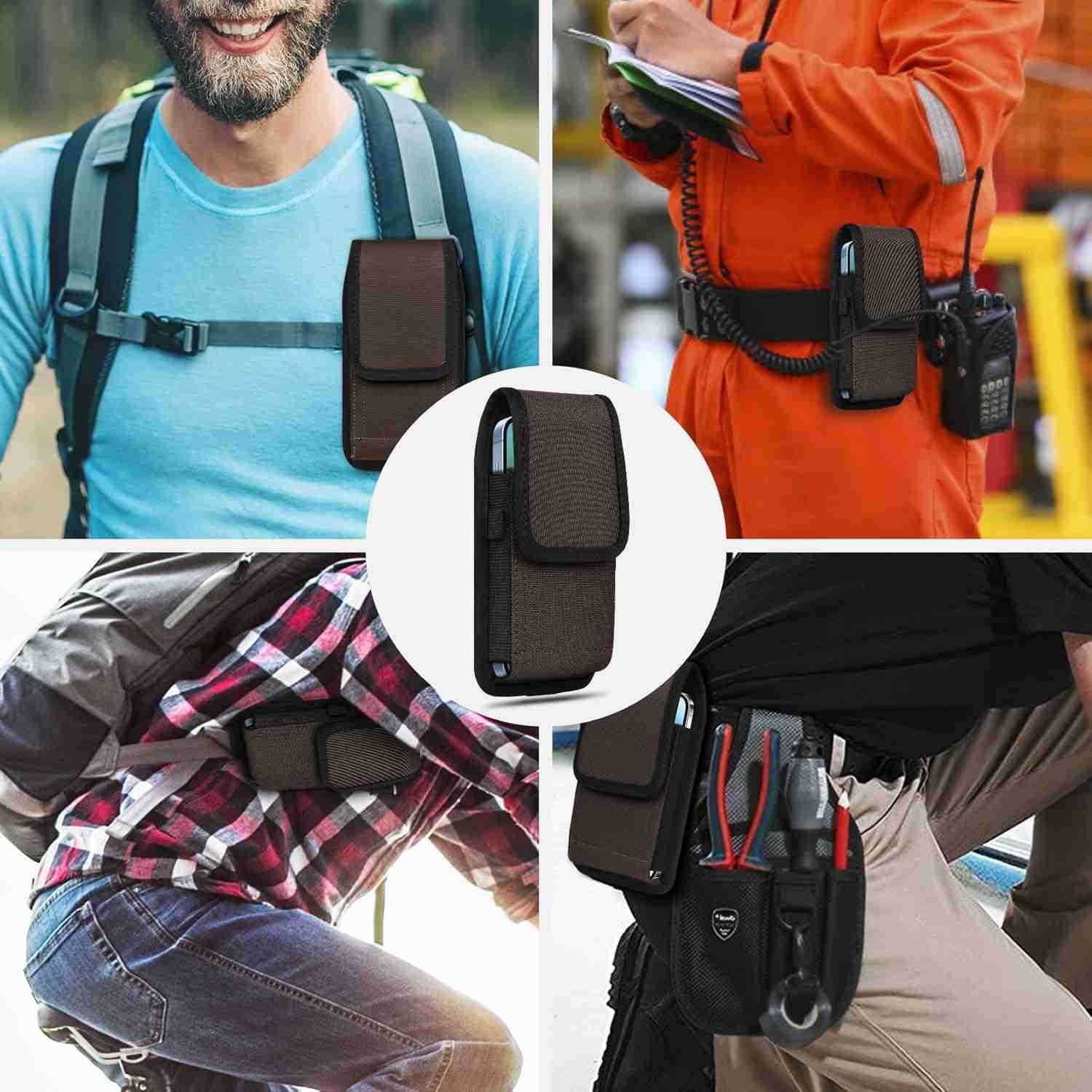 Cell Phone Pouch Nylon Belt Holster Case Compatible with Galaxy S25S24S23S22 Ultra A16 A15 A14 A13 Moto G StylusPowerPlay Pixel 87 Pro TCL OnePlus TMo