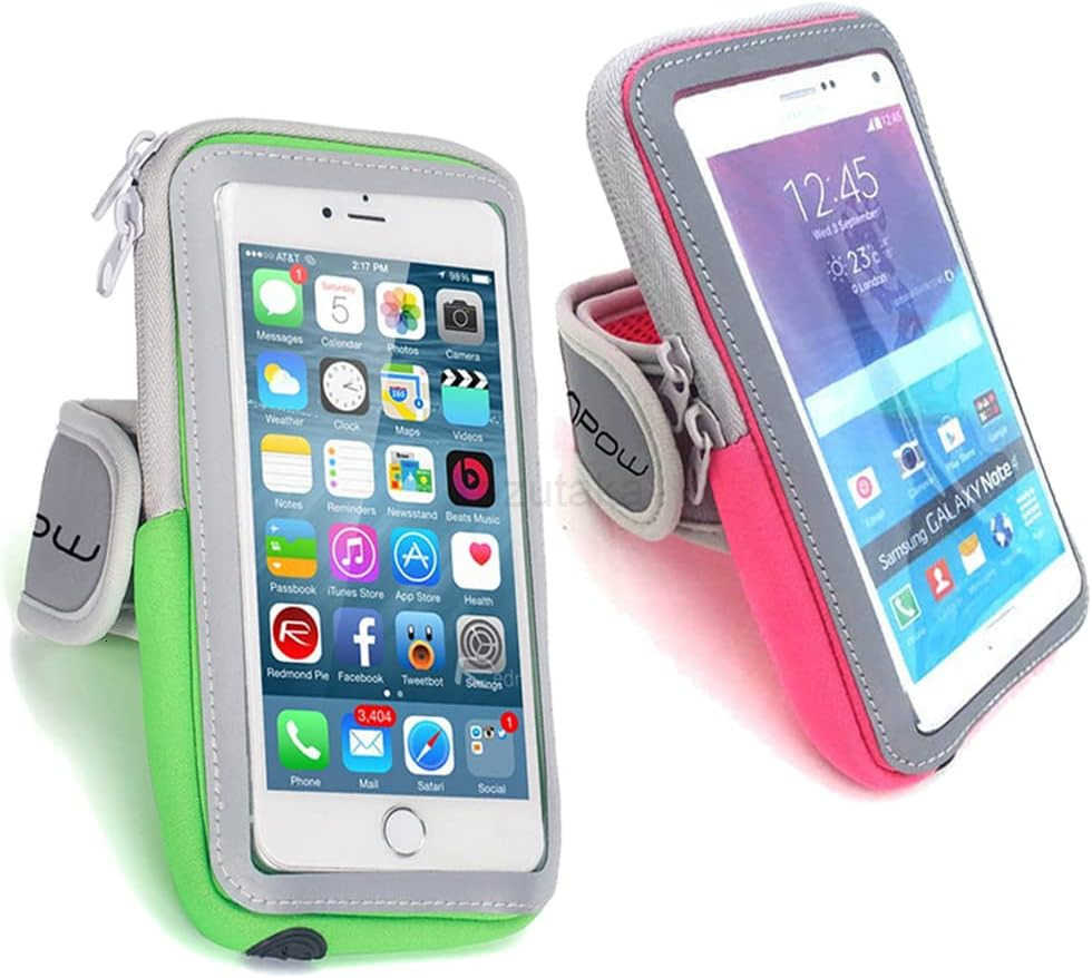 2 Pack Multifunctional Outdoor Sports Armband Sweatproof Running Armbag Casual Arm Package Bag Gym Fitness Cell Phone Bag Key Holder for iPhone 14 13 