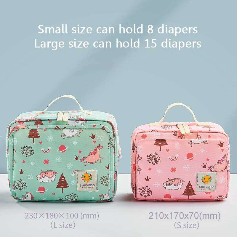 Sunveno Baby Bags Maternity Reusable Fashion Prints Wet Dry Bag for Disposable Diaper 2 Size