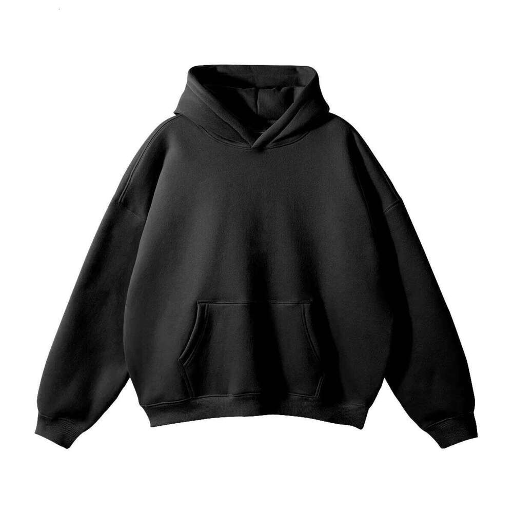 Fashion 380g Cotton Heavyweight Solid Color Oversized Cordless Drop Shoulder Hoodie
