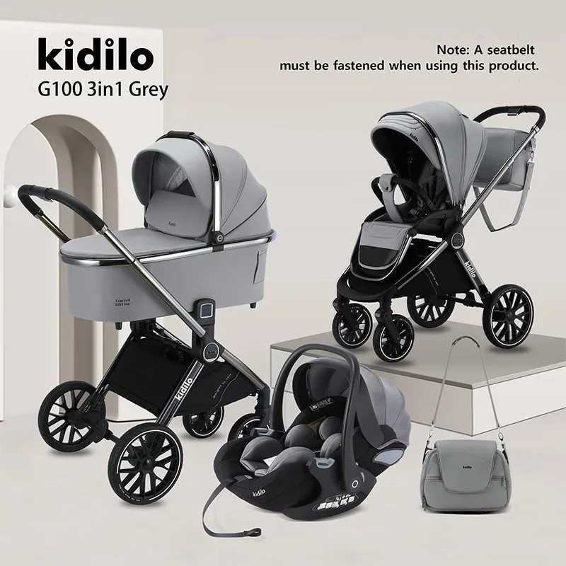 3IN1 High Landscape Baby Cart with Safe Seat Bidirectional Baby Cart One Button Folding Comes with Mommy Bag W250910