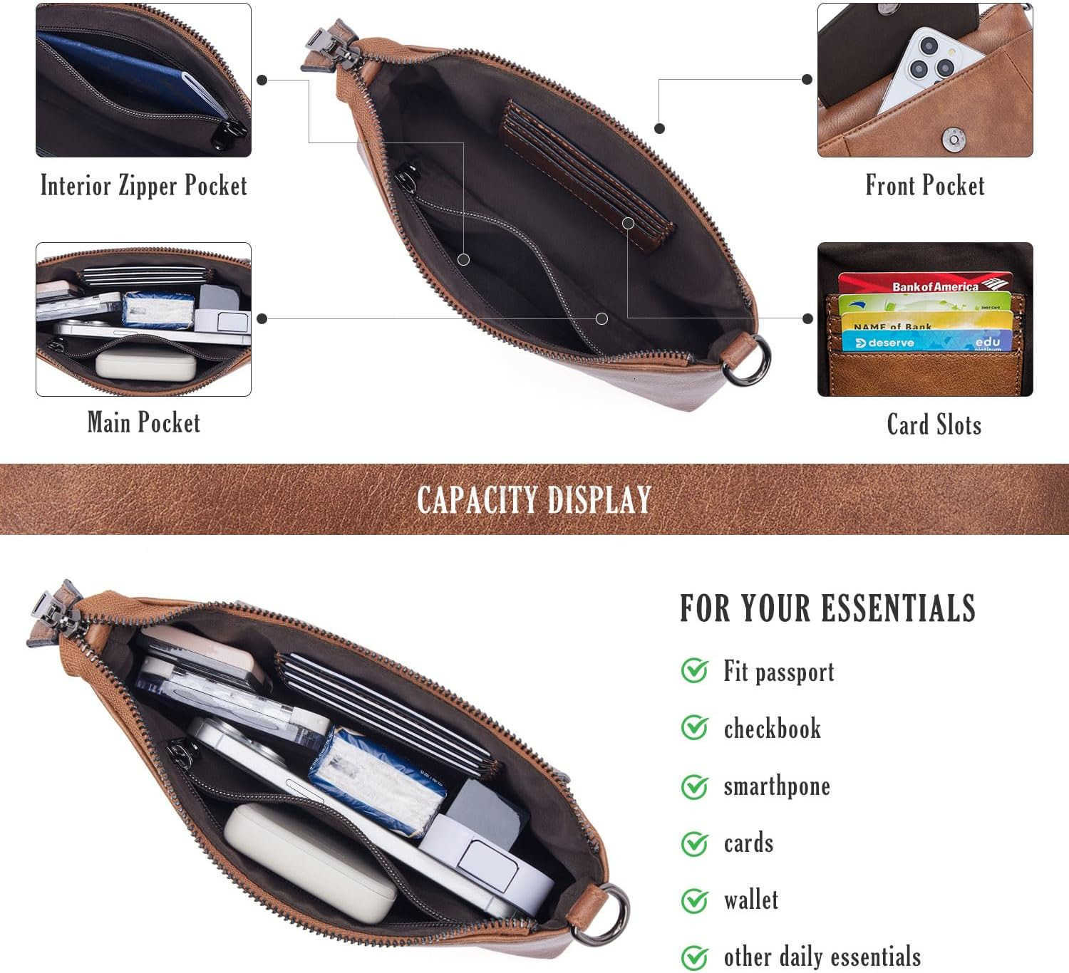 Small Crossbody Bags for Women Cell Phone Bag Mini Over Wristlets Handbag Wallet Purse with Card Slots Z250910