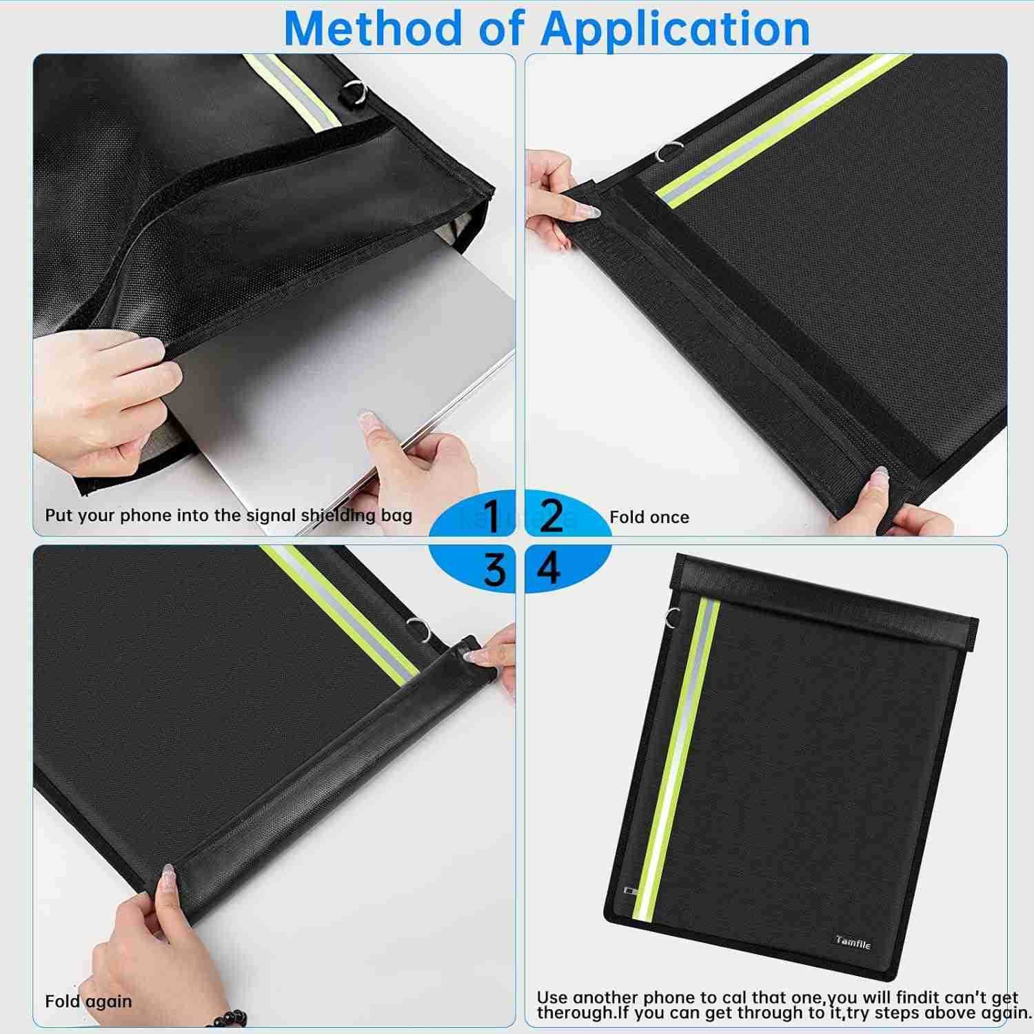 3Pack Fireproof Faraday Bag for Laptops Tablets Radio Cell Phone Car Keys RFID Signal Blocking Bag Shielding Cage Wallet Case AntiTheft Pouch AntiHack