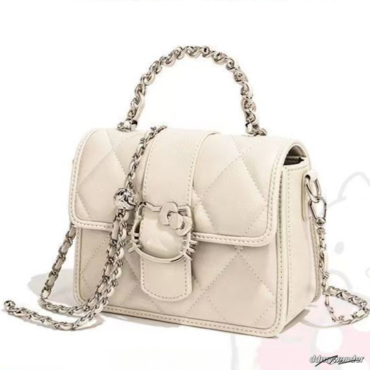 Classic Women's Metal Sequin Cute Kitten Handbag Free Shipping Designer Niche Chain Fashion Dia Grid White Shoulder Crossbody Bag ddmywonder ddmy