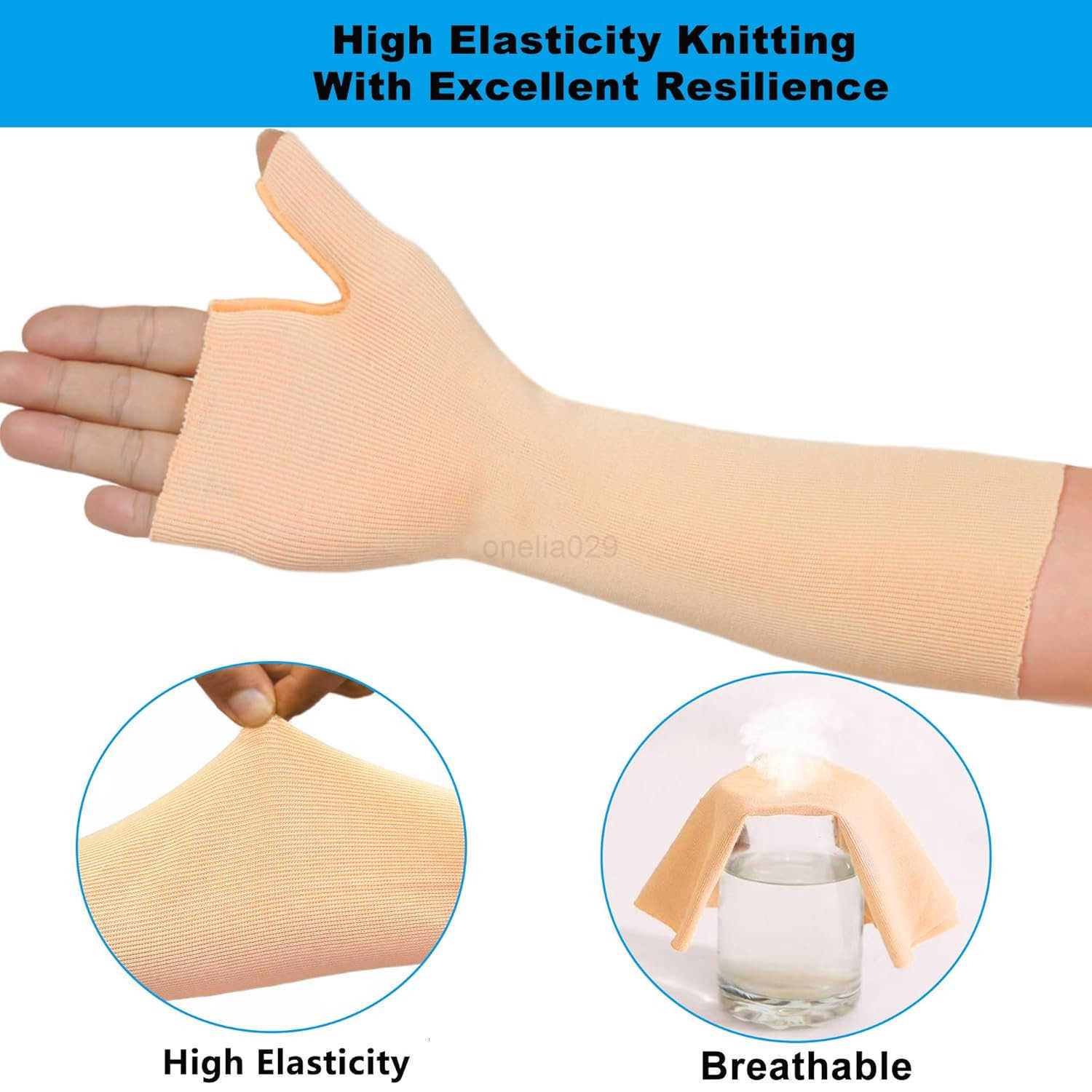 Socks for Splint Pack of 6 Wrist and Thumb Spica Wrap Liner for Women MenArm Cast Cover Stockinette Sleeve for Under Brace Skin friendly protective co