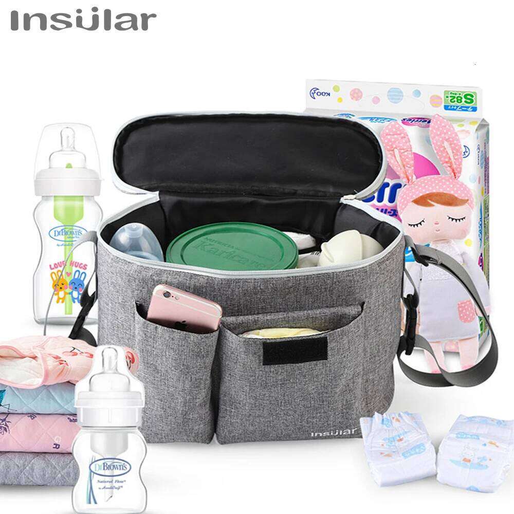 INSULAR Baby Diaper Bags Stroller Nappy Hanging Packages Maternity Nursing Tote Pack Pram By Cart Mommy Infant For Travelling