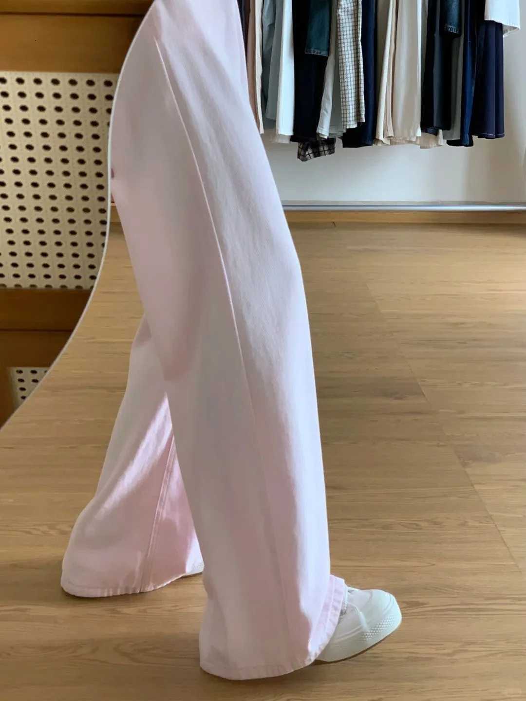 Botvotee Pink Classic American Denim Jeans for Women Retro High Waisted Wide Leg 1950s1960s Inspired Jeans Casual Pants Z250910