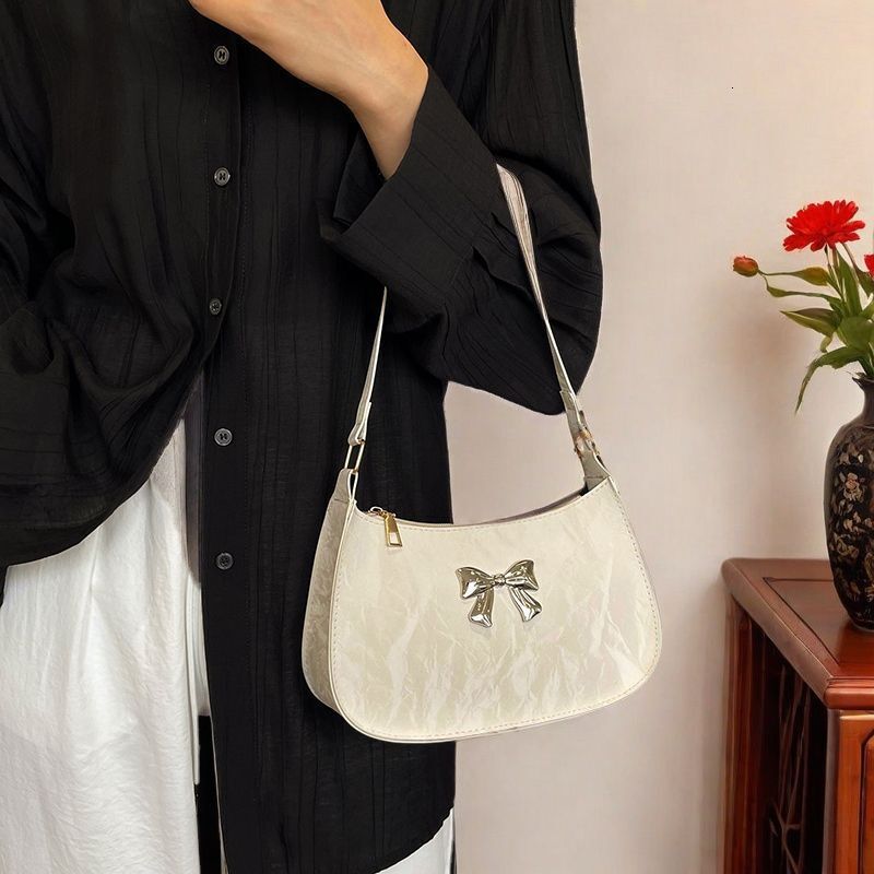 Underarm Bag For Women Niche New Model High Quality Luxury Free Shipping Designer Bag Bag Texture Stylish Single Shoulder Popular Fashion Bow Commuter