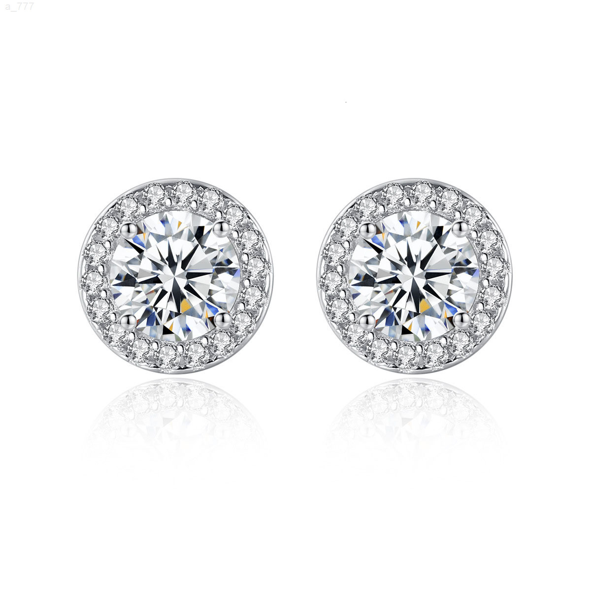 Classic 925 Sterling Silver Earrings Jewelry Sparkling Diamond Moissanite Stud Earrings for Women