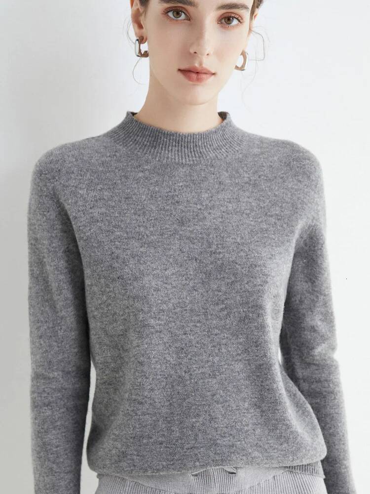 AOSSVIAO 2025 Autumn Winter Solid Mock-neck Pullover Sweater For Women Casual Knitwear Female Clothing Basic Soft Tops dongdumaoyi