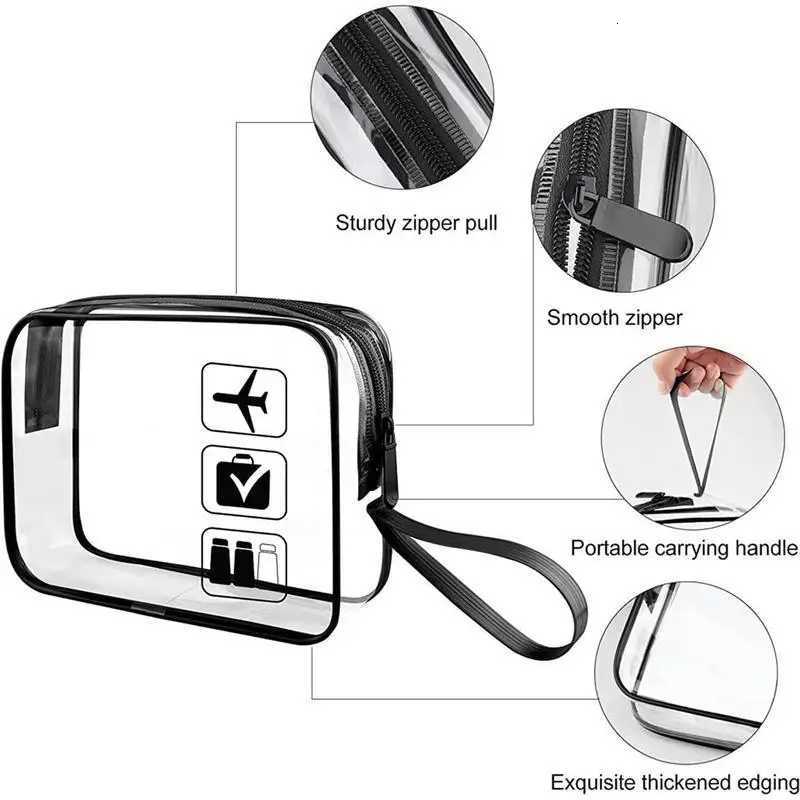 Transparent Makeup Bag PVC Waterproof Storage Bag Multifunctional Travel Toiletry Bag Beach Swimming Storage Bag Makeup BagXJ250910