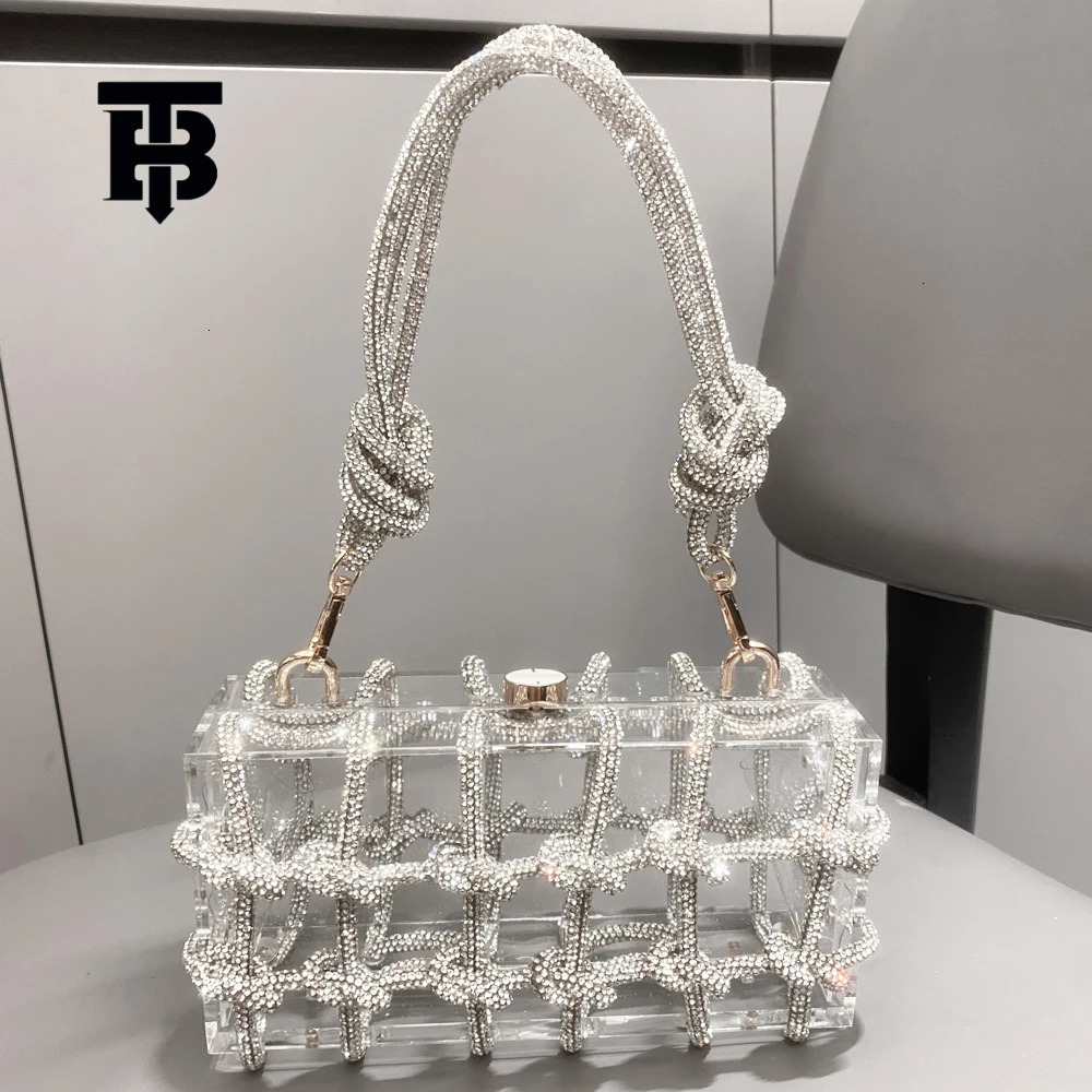 TB BHULAMTE sier crystal handcrafted evening bags women's wallets and handbags luxurious and fashionable banquet designer bags simple and versati