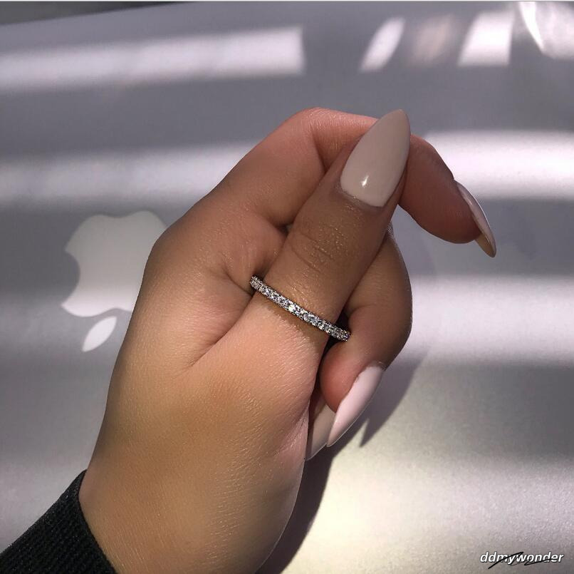 Classical Wedding Rings Jewelry Real Sterling Sier Water Drop 5A Zircon CZ Dia Gemstones Party Eternity Women Couple Bridal Ring Set Gift