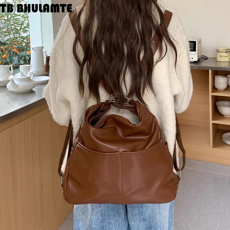 Free Shipping Designer Bag 2025 Spring New Soft Leather Bag For Women Large Capacity Commuter Tote Bag Luxury Bag Multifunctional Backpack Crossbody S