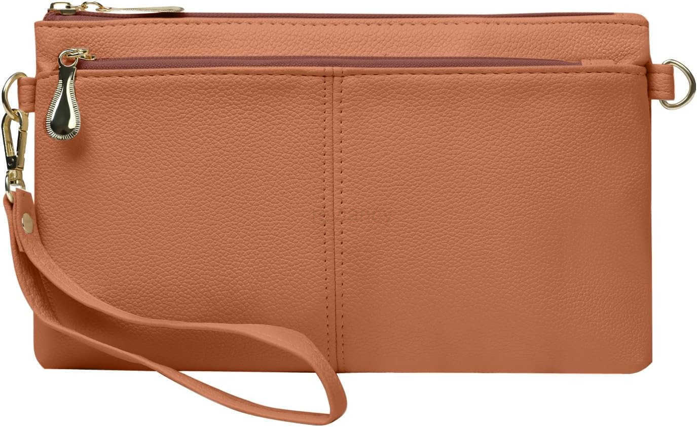 Leather Wristlet Clutch Wallet Purses For WomenWomens Triple Zip Cell Phone Bags Small Crossbody BagW250910