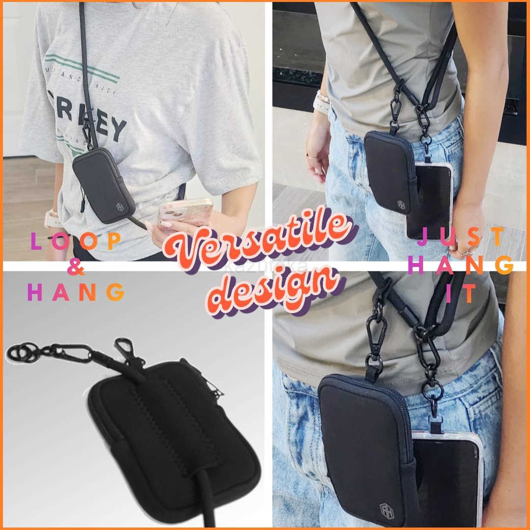 Phone Lanyard Crossbody with 2 Phone Tabs Adjustable Anti Theft Phone Strap for All Phones Metal Buckles SkinFriendly Universal Cell Phone Neck lanyar