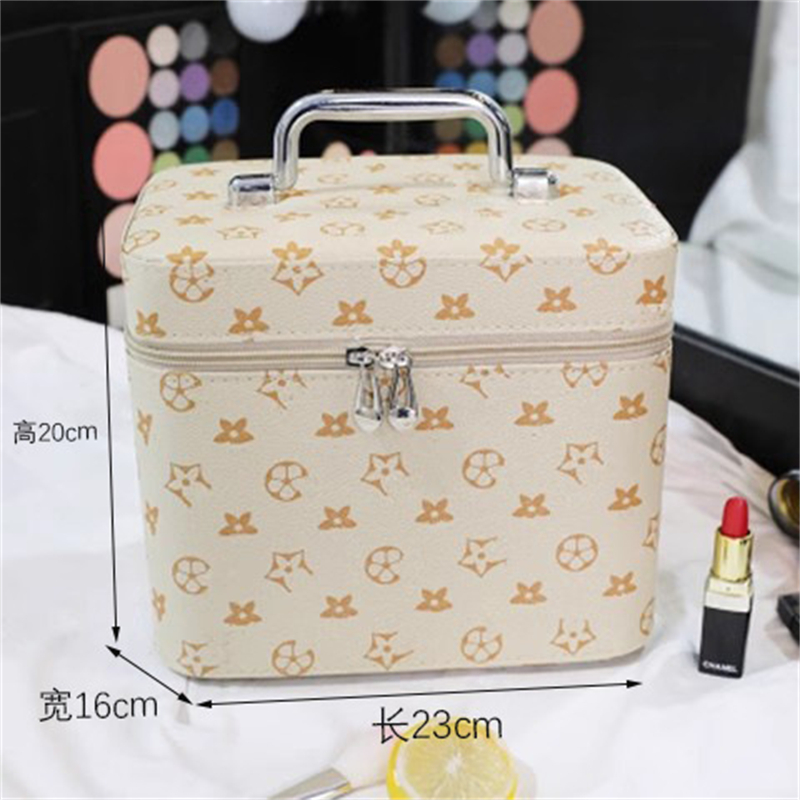 Free shipping designer bag Makeup bag for women portable large capacity new high-end cosmetics storage box with mirror black white