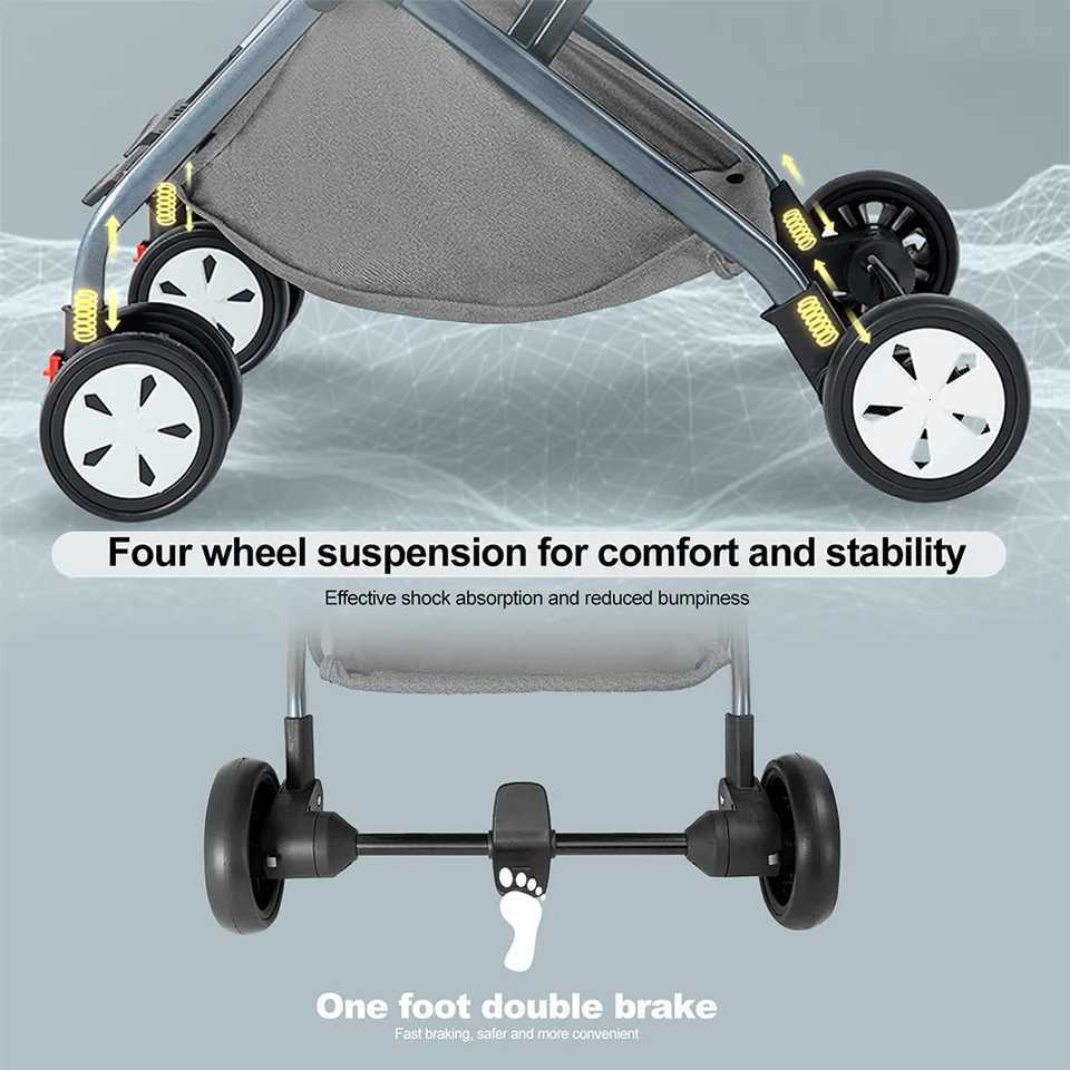 Lightweight Baby Stroller Compact Toddler Travel Stroller For Airplane Infant Stroller W 5Point Harness Adjustable Backrest W250910