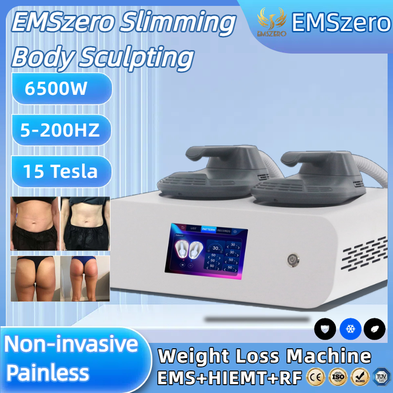 EMSzero HIEMT RF Electro Magnetic Stimulation Body Sculpting And Muscle Building Machine 2/4/5 Handles 6500W 200HZ 15Tesla Body Fat Burning Beaut Slim