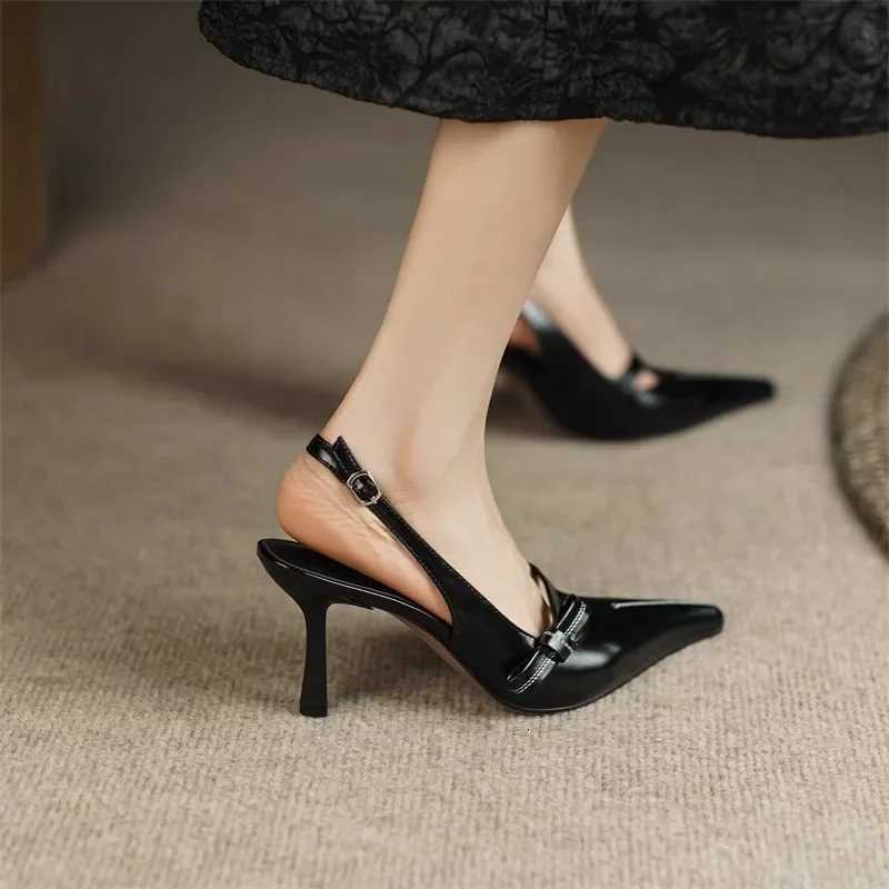 Womens Sandals 2025 Fashion Elegant Sexy Ladies Shoes Buckle Strap High Heels New Office and Career Retro Closed Toe Sandals W250910