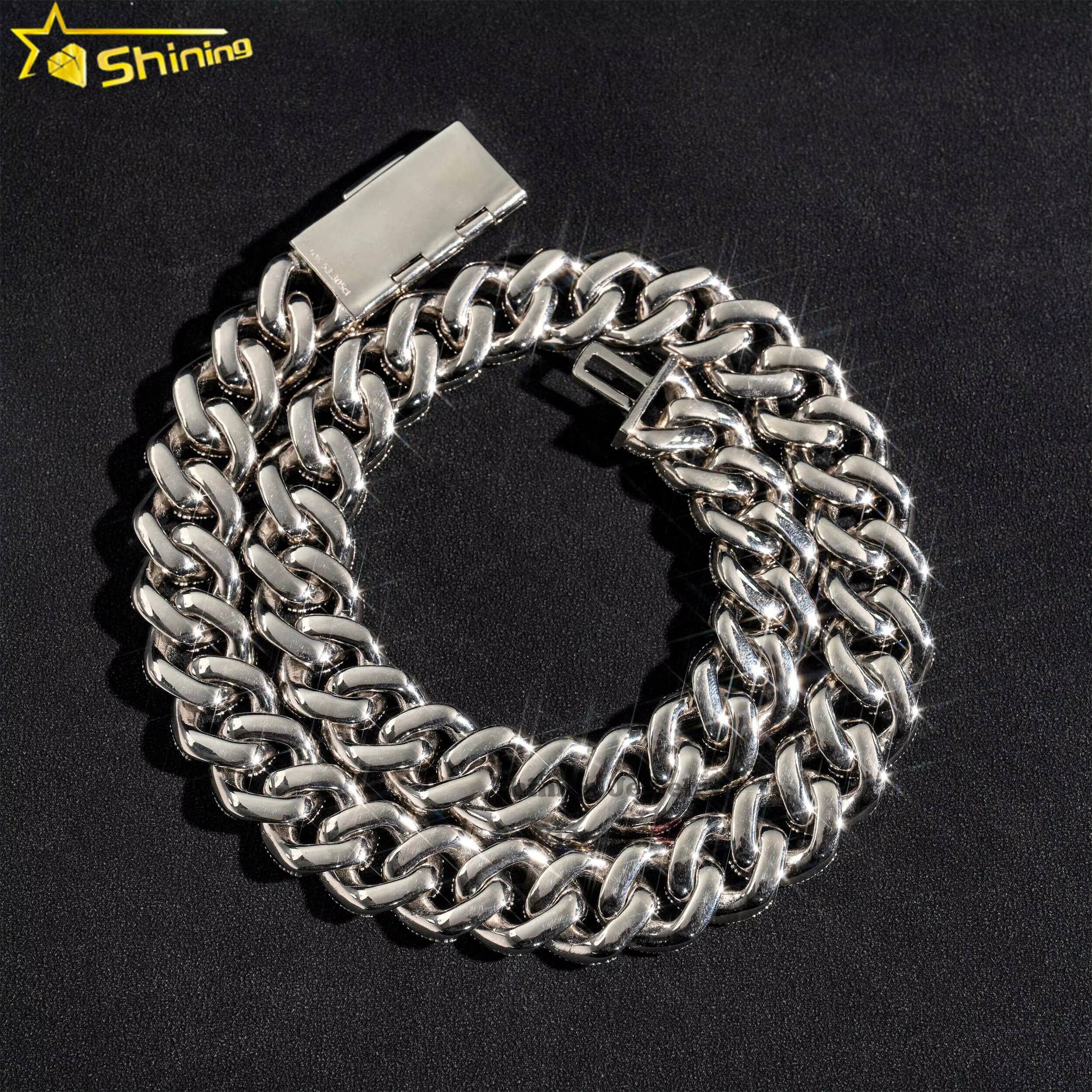 Wholesale Price Custom Hip Hop Jewelry S925 Sterling Silver d Color Vvs Moissanite 18mm Cuban Link Chain